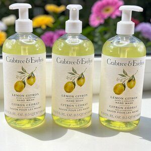 NEW Lot of 3 Crabtree & Evelyn Citron & Coriander Hand Wash 16.9oz